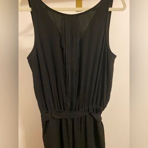 Loft Black Sleeveless BeltedJumpsuit, Size 10